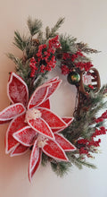Load image into Gallery viewer, 18" Frosted Wreath with Berries