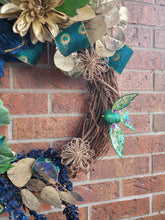 Load image into Gallery viewer, 18” Royal Blue and Gold Glam Christmas Wreath