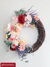 Load image into Gallery viewer, Mixed Pink Floral Wreath