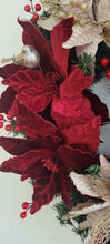 Load image into Gallery viewer, 18&quot; Poinsettia Christmas Wreath
