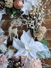 Load image into Gallery viewer, Sapphire - Snow Flocked Christmas Wreath
