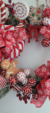 Load image into Gallery viewer, 18” Christmas Candy Cane Wreath
