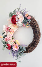 Load image into Gallery viewer, Mixed Pink Floral Wreath
